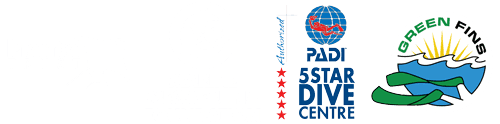 Logos of Manta Trust, Marine Megafauna Foundation, PADI 5-Star and Green Fins promoting marine conservation in Nusa Lembongan